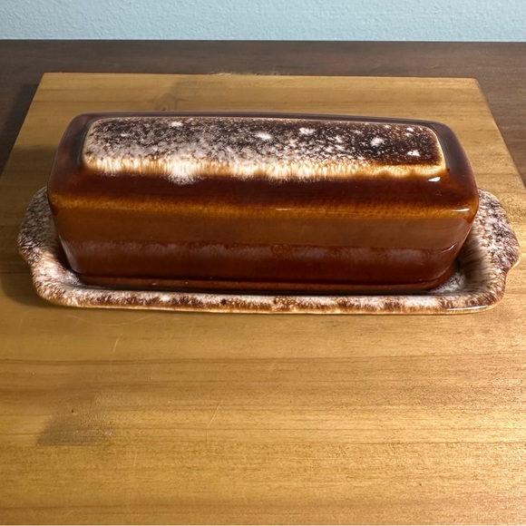 Hull Butter Dish Drip Brown - Picture 3 of 5